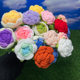 Cross-border hand-woven flower finished wool rose flower head simulation flower finished teacher's day valentine's day gift wholesale