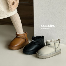 2025年冬季新款儿童大棉靴时尚百搭擦色加绒加厚男女童雪地靴