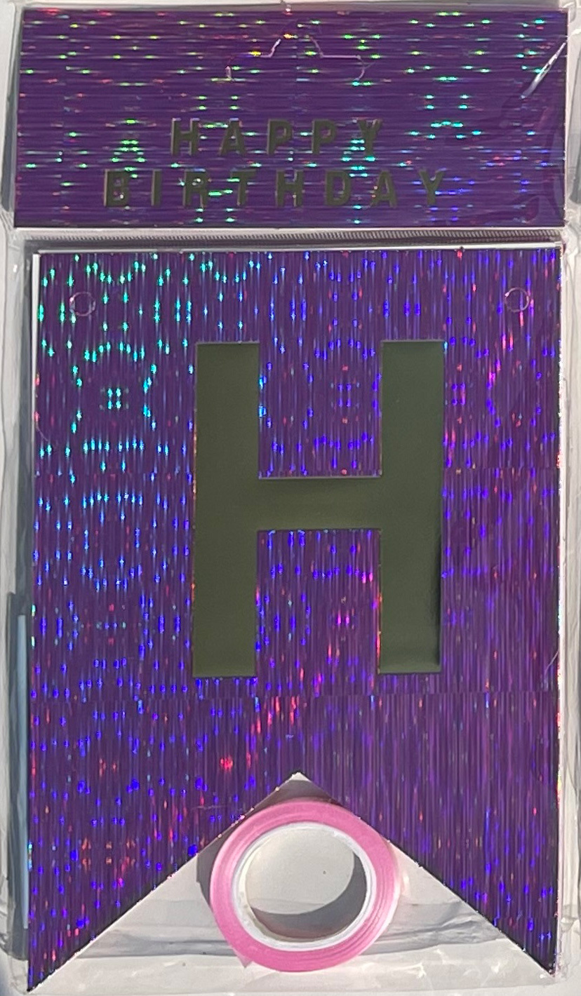 HAPPY BIRTHDAY fiesta de cumpleaños en inglés diseño diagonal de bandera de cola de mermaid letras banderas de color