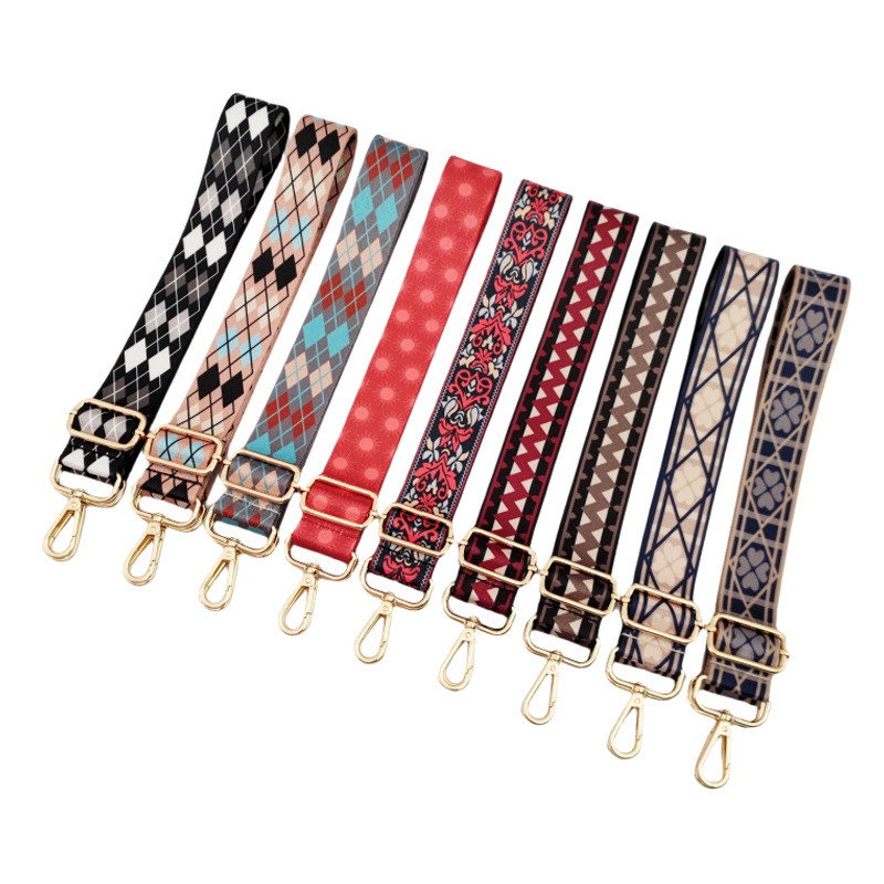 Polyester Color Block Bag Strap display picture 1