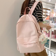 書包女ins日系少女韓版初中生可愛純色背包高中學生大容量雙肩包