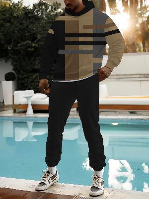 Primavera 2023 nuevo eBay AliExpress Amazon hombres deportes traje casual 3D impreso cuello redondo Pantalones