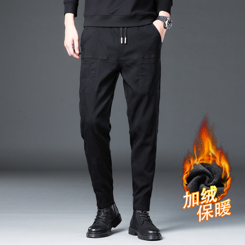 2022 primavera y verano nuevos pantalones casuales de los hombres de seis bolsillos jacquard estiramiento pantalones de mezclilla de camuflaje de los hombres monos de moda