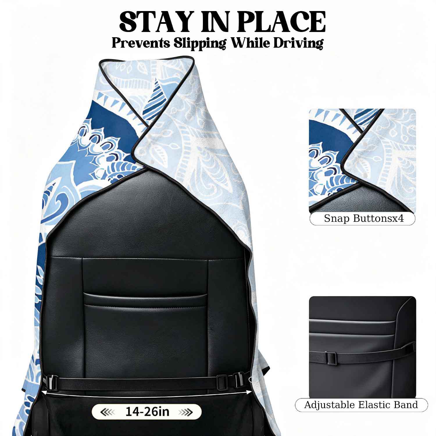 Printed bath towel and car seat cover 2-in-1, ultra-fine fiber outdoor beach and car dual-use universal seat cushion
