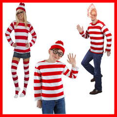 聰明的沃里 Where's Wally 英國動漫人物cosplay服 萬聖節男女裝