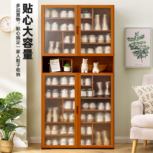 Shoe cabinet at home entrance large-capacity shoe rack storage artifact space-saving indoor solid wood rental house simple