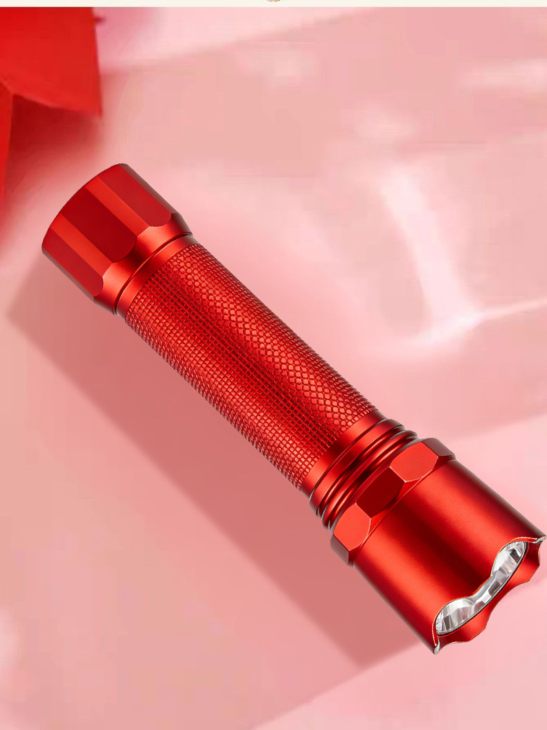 Strong Light Rechargeable Led Flashlight, Super Bright, Festive, Bright Future, Portable Outdoor Lighting Lamp Cz010