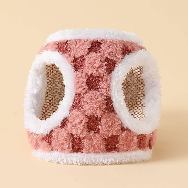 Nuevas mascotas de otoño y invierno gato cuerda de tracción cómodas correa de pecho de peluche pequeña cuerda de tracción de perros