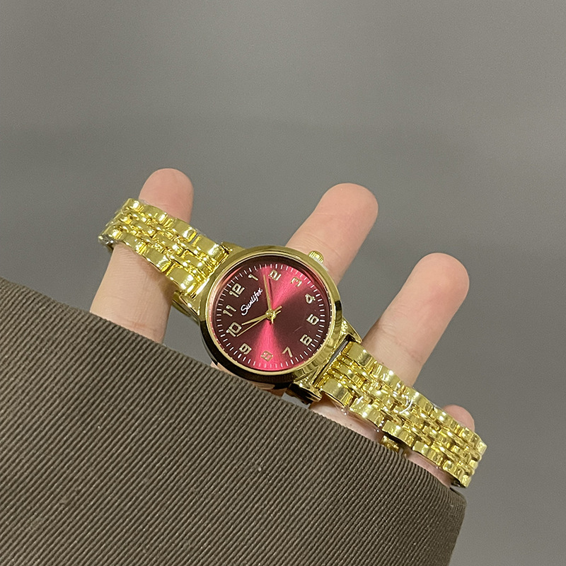 Temu Cross-Border Hot Sale Niche Design Simple Retro Women's Quartz Watch Digital Face Watch Women's One Piece Drop Shipping