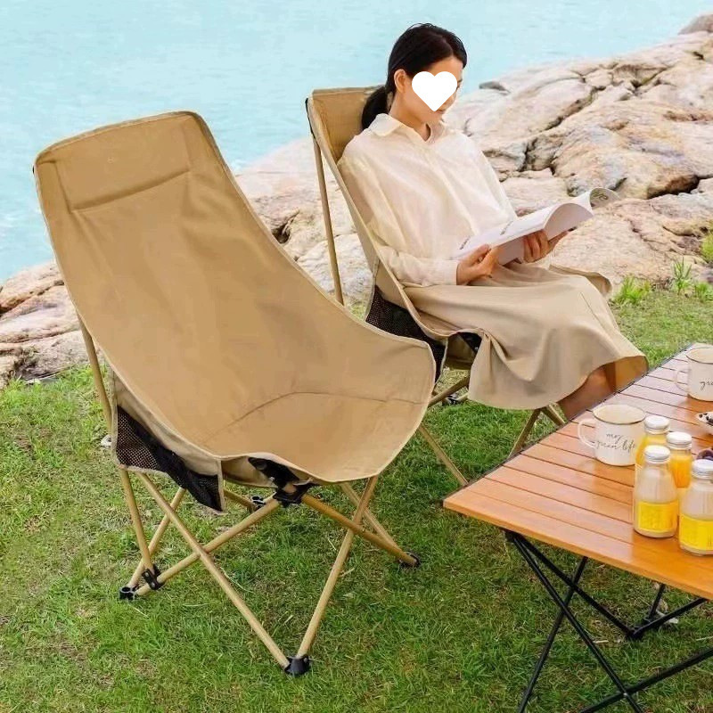 silla de luna de respaldo alto al aire libre gran director de carga bocetos taburete de pesca viaje camping sillón de playa plegable portátil