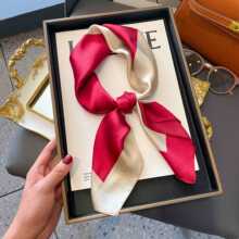 小方巾长条丝巾女春秋职业装搭配衬衫西装护颈围脖子薄围巾70x70