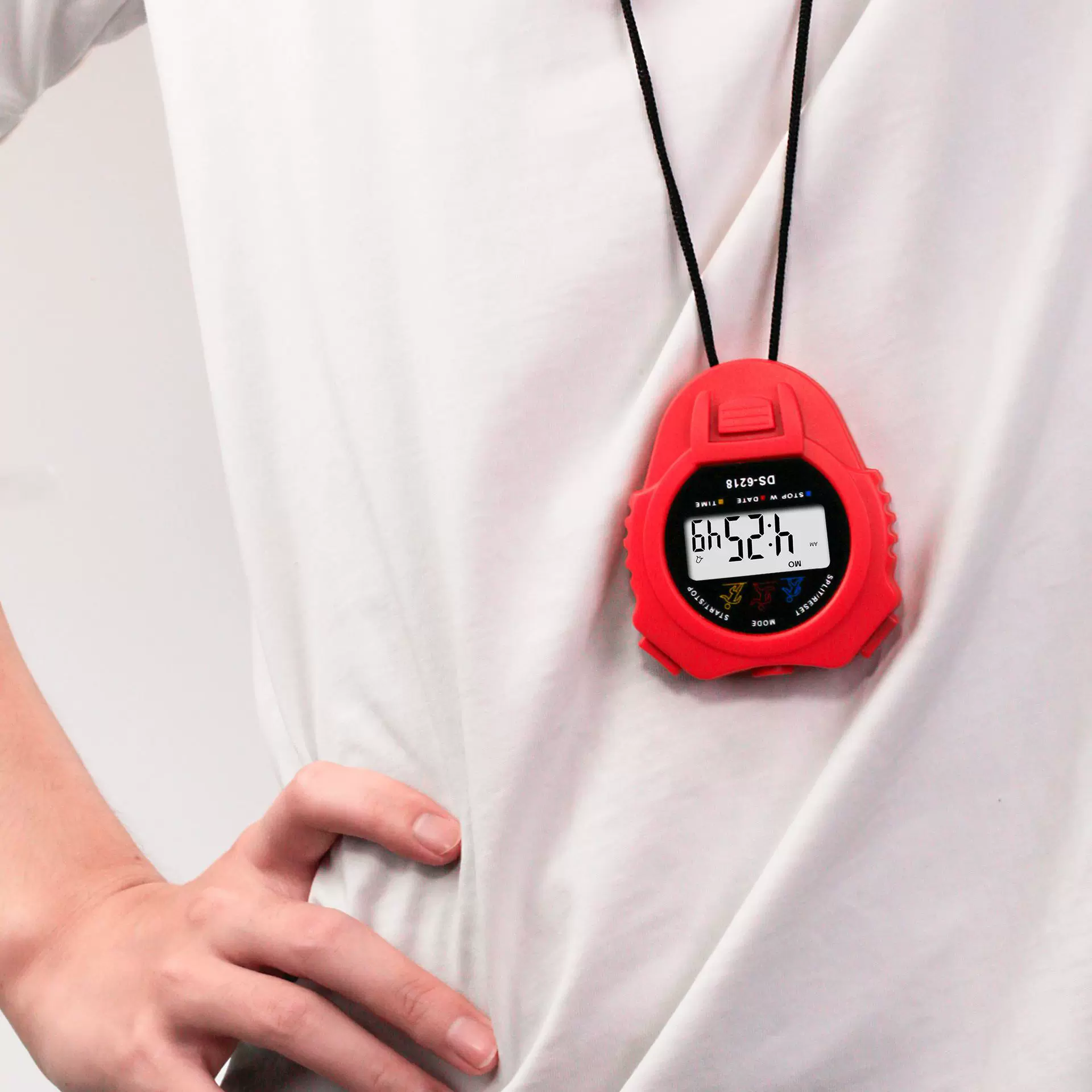 多功能6128电子秒表防水计时器台球裁判计时器游泳运动秒表测速器