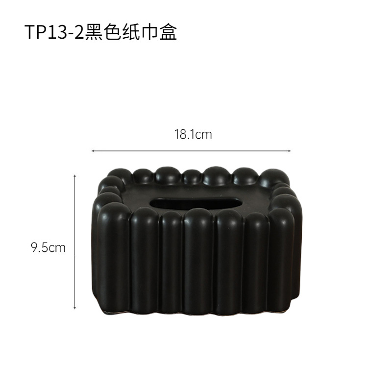 Ins caja de pañuelos creativos caja de dibujo de viento crema simple sala de estar casa servilleta de cerámica en caja adornos