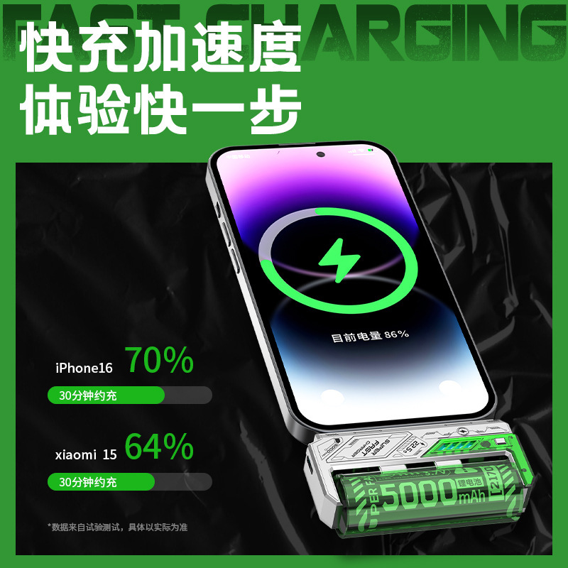 新品旋转双头跨境充电宝可换电池移动电源适用typc华为苹果PD快充|undefined