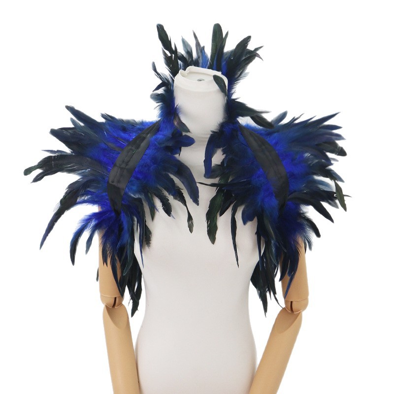 Nuevos productos transfronterizos de plumas, pañuelos de diamante, brazaletes de encaje, espectáculo de baile, vestido sexy, set oscuro