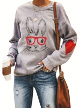 A 94001 Easter Bunny Glasses Print Hoodie ��������� ��