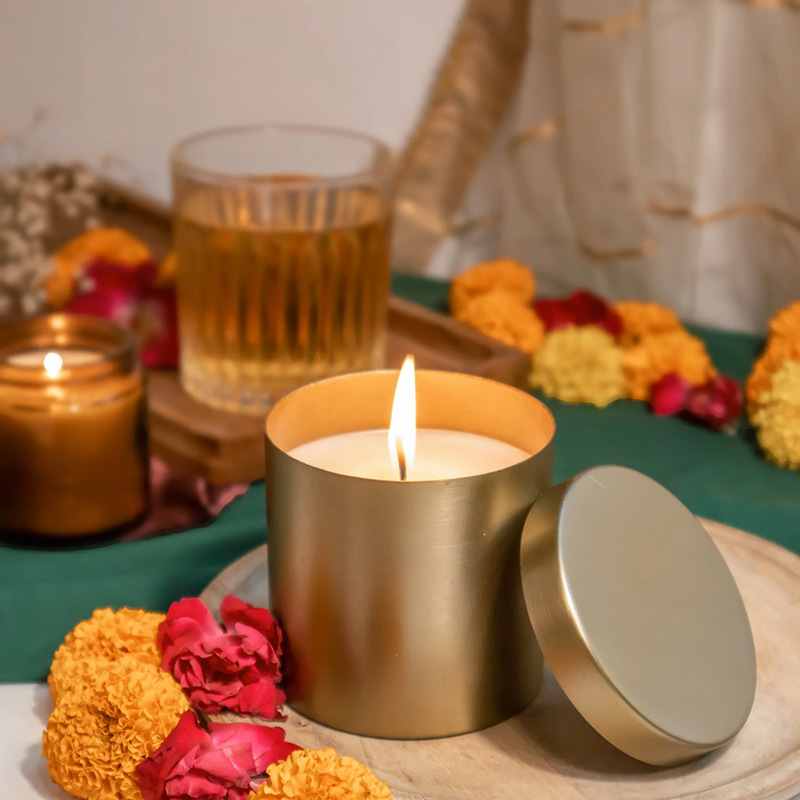 Latas de vela aromática navideña estilo europeo de aluminio pequeñas para decoración de bodas y hogar envase vacío image 5