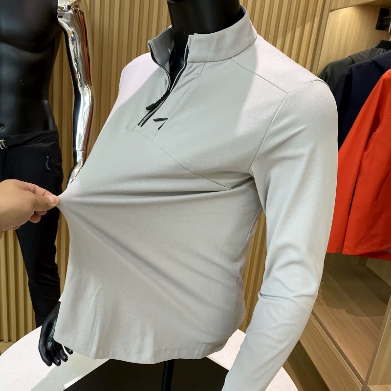 Dieter Same Half-Zip Outdoor Sweater Men's Autumn and Winter Base Long-Sleeved T-Shirt Warm Sports Top with Vertical Collar