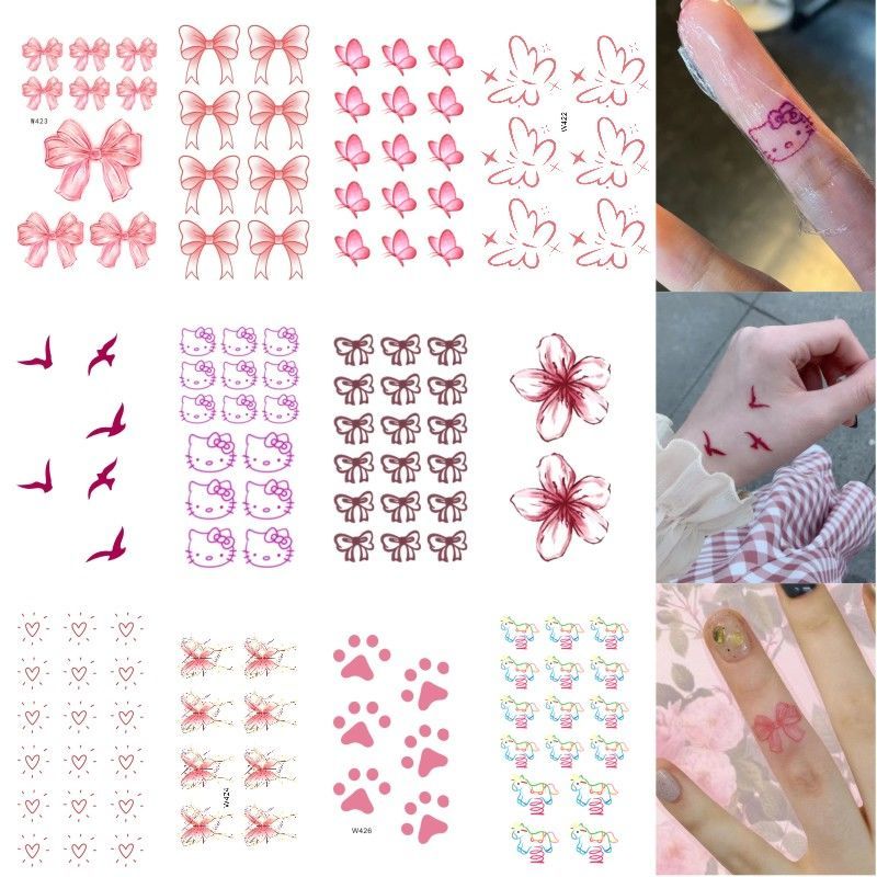 額用プリントメイク漢服、古代風ステッカー、子供用フェイスステッカー、妖精タトゥー、花ステッカー、眉ステッカー、新年|undefined