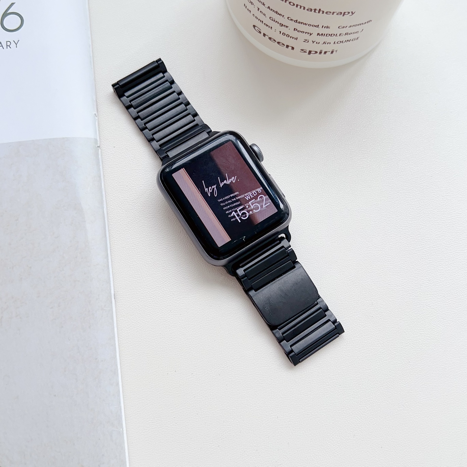 Simple Style Solid Color Stainless Steel IPhone Watch Strap display picture 4