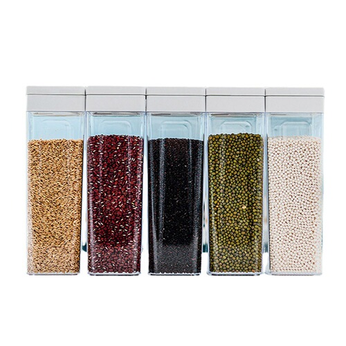 Kitchen airtight grain storage jar transparent plastic airtight storage jar for moisture-proof storage of coarse grains and dried fruits storage jar