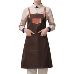 Cross-border Western denim canvas apron chef restaurant workwear barbecue baking coffee shop apron customer custom logo