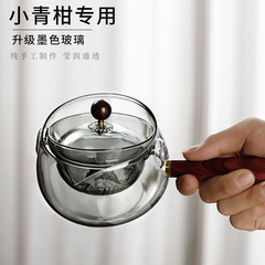 Xiao Yao Gu High-Temperature Glass Tea Pot, Glass Tea Kettle for Brewing Tea at Home, Side Handle Glass Tea Pot, Small Green Tangerine-Specific Tea Brewing Pot