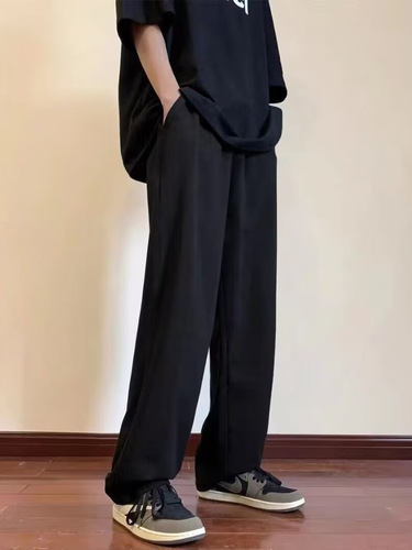 Men's Korean Version Trendy Summer New Straight Leg Pants Loose Streetwear Brand Japanese Retro Versatile Tapered Pants