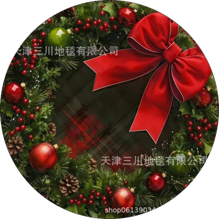 跨境temu新款圆形硅藻泥圣诞桌垫吸水防滑防溅餐垫厨房速干沥水垫|undefined