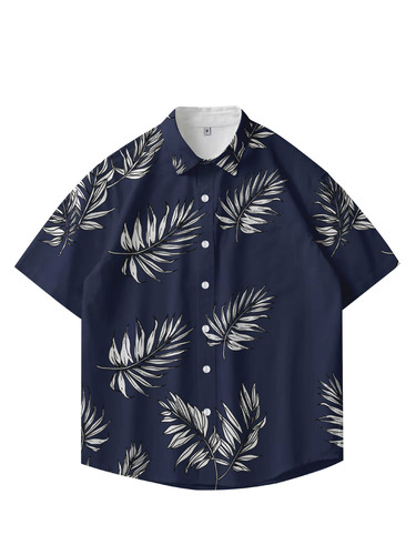 Beach Short Sleeve Southeast Asian Flower Shirts for Men, Quick-Drying Ice Silk Beach Vacation Sanya Style Clothing, Hawaiian Shirts for Men