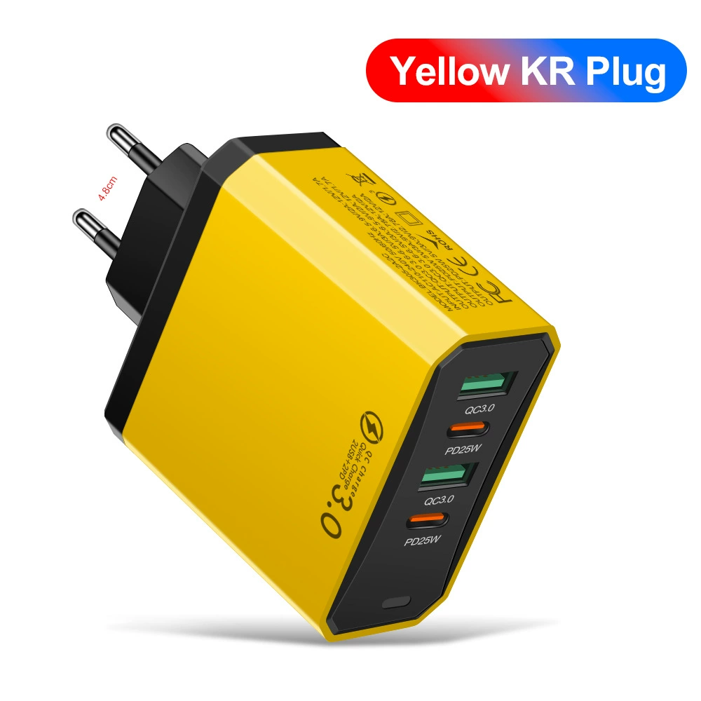 Стандартный 100W 2USB+2PD зарядное устройство для мобильного телефона, планшета европейский, американский и британский сверхбыстрая зарядка многопортовый адаптер