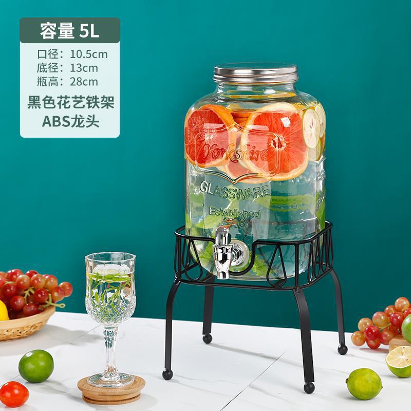Barril de cola con grifo de vidrio barril de jugo de limón barril de bebida barril de frutas barril de té barril de mezcla barril de agua fría