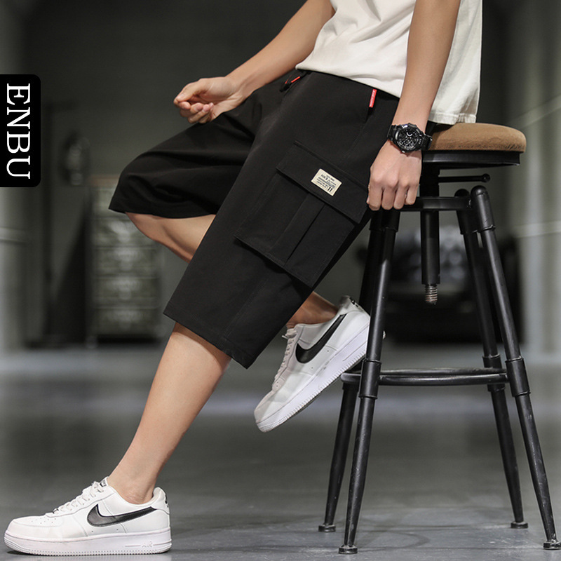 Enbu Men's Workwear Cropped Pants Summer New Casual Versatile Shorts Men's Outdoor Large Pocket Running Pants Men Enbu Men's Workwear Cropped Pants Summer New Casual Versatile Shorts Men's Outdoor Large Pocket Running Pants Men
