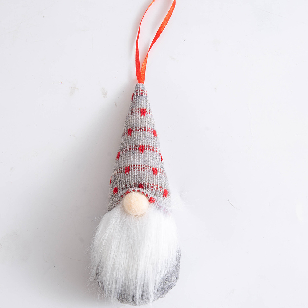 Nuevos colgantes de decoración de Navidad transfronterizos colgantes de árbol de Navidad muñeca sin cara enano viejo pequeño colgente
