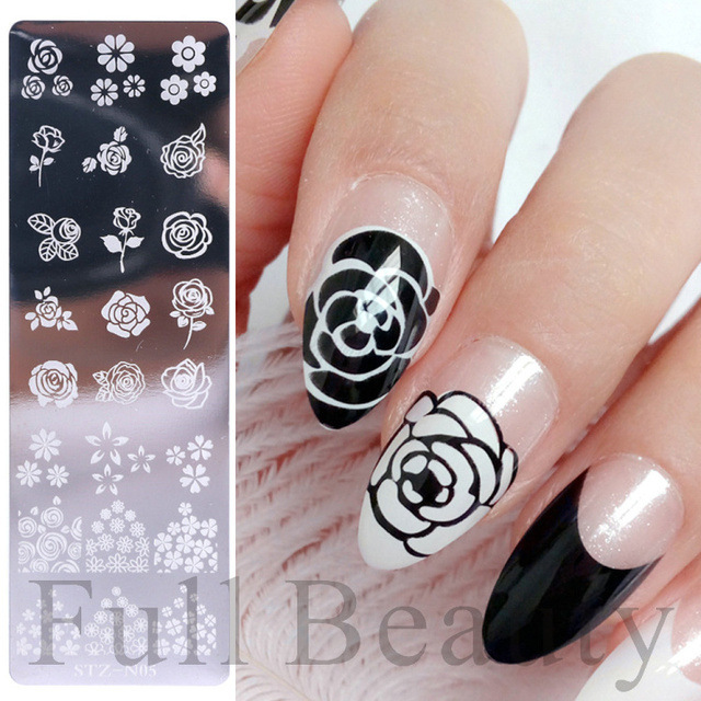 国境を越えたネイルアート鋼板ツール草花蝶薔薇小清新ネイルステンレス鋼板プリントnail|undefined