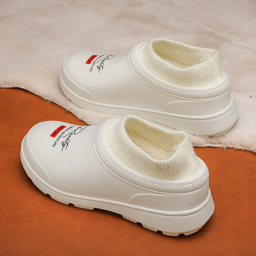 Waterproof Cotton Slippers Women Bag Heel Winter Outwear New Thick Sole Anti-Slip Warm Fleece Cotton Shoes for Ladies
