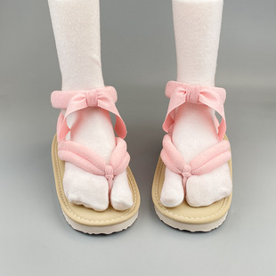Ganlu Temple Honey Glass Cos Clogs Halloween Cos Shoes Two-Slip Flops Soft Bottom Comfortable Japanese Slippers