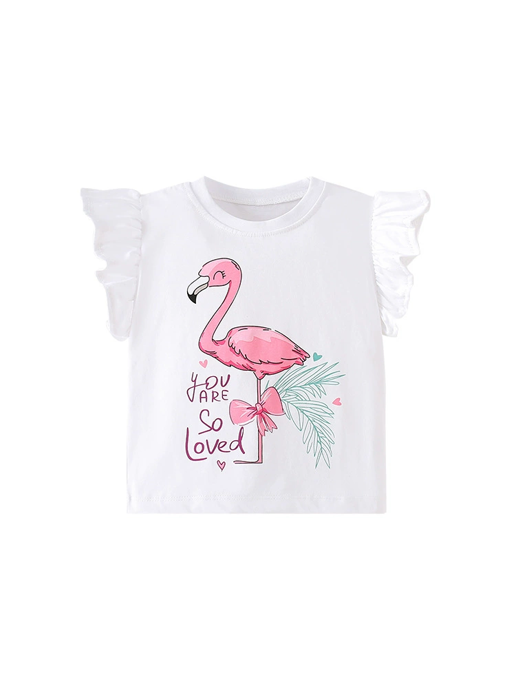 Summer children's cotton cartoon T-shirt for leisure, with short sleeve, European style, children's clothing