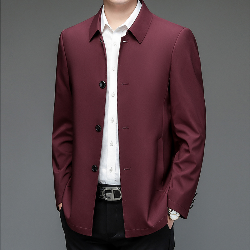 Chaqueta con solapa transfronteriza para hombres primavera y otoño delgada alta sensación de negocios con solapa casual abrigo de viento para hombres suelto abrigo de otoño de tamaño grande