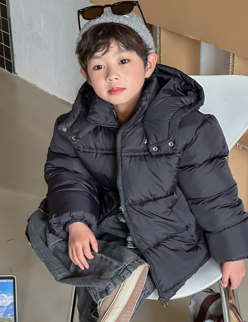 Children's Hooded Down Cotton Jacket For Boys And Girls Winter_voghion.com