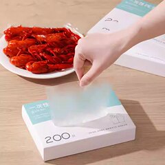 一次性手套加厚餐饮塑料薄膜家用透明盒装抽取式厨房拌菜洗碗手套