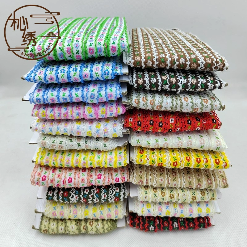 Новое в наличии кружевная лента головной убор DIY Кукольное пальто домашний текстиль края хлопок пасторальный Стиль маленький цветок этнический стиль Жаккардовый Пояс