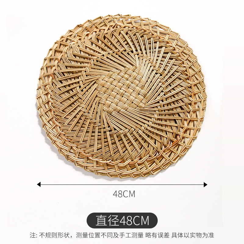 Al por mayor bolos al vapor almohadilla de aguja de pino almohadilla de hierba redonda tejida a mano cabeza de bolos al vapor cojín de jaula pequeña cojín de bolos de paleta