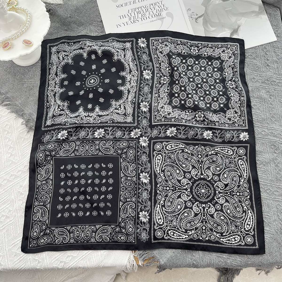 black bandana silk black bandana silk
