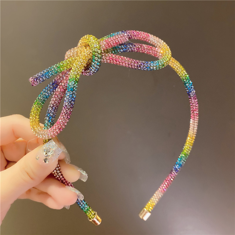 90g Weight Hair Band Hair Accessories Type 1 Piece Quantity Carnival, Street Occasion Hot Drill Material Bow Knot Pattern Women's Gender Diamond Design Fairy Style Style Fairy Style Women's Bow Knot Hot Drill Diamond Hair Band 7