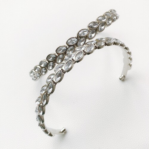 Luggage hardware accessories, metal handles, handbag alloy diamond handles, bag diamond half-circle handles