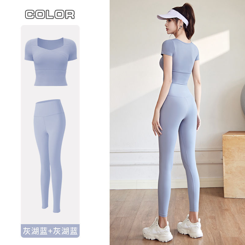 瑜伽服女套装套装女2025新款夏季专业跑步运动上衣普拉提训练健身|undefined
