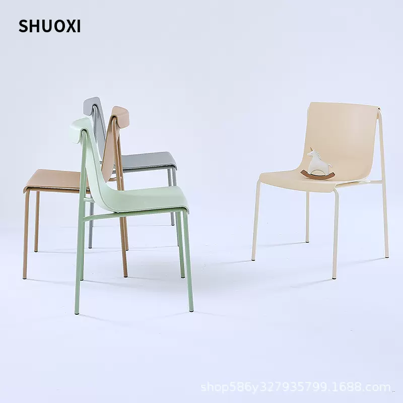 北欧家用餐椅INS现代简约加厚塑料椅子网红休闲椅民宿靠背凳子