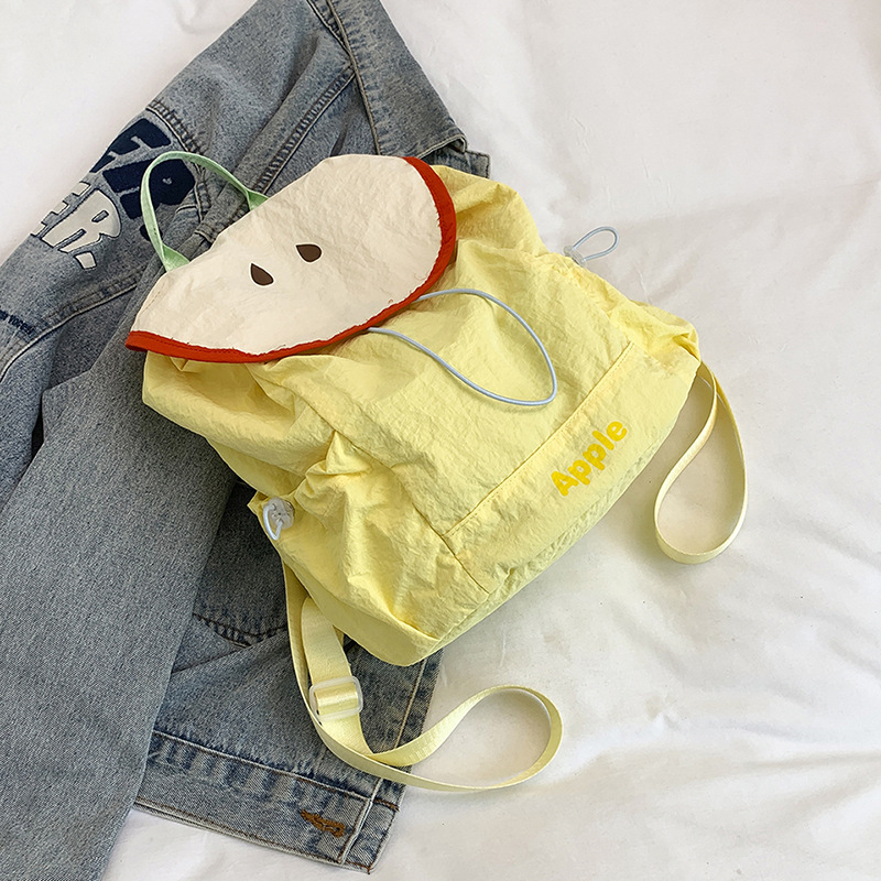 Bolso femenino lindo de alto valor verano 2025 nuevo estilo dopamina dibujos animados fruta mochila casual todo-fósforo
