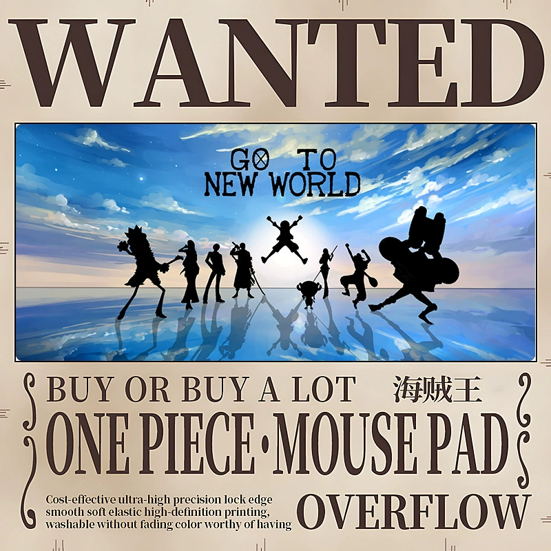 Коврик для мыши увеличенный One Piece Luffy коврик для мыши Solong женский аниме двухмерный утолщённый с застёжкой край столовый подкладка